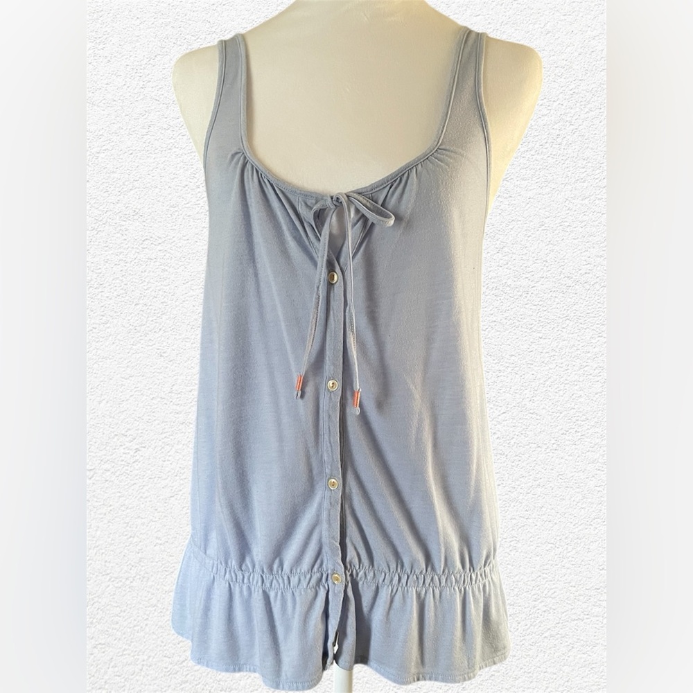 American Eagle Women Elastic Waist Light Blue Blouse Tank Top Size Medium